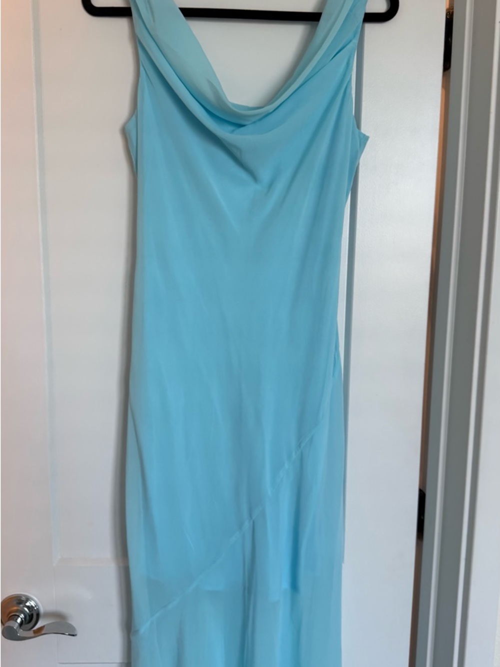 Abercrombie & Fitch Light Blue Cowl Neck Midi Dress - Picture 6 of 6